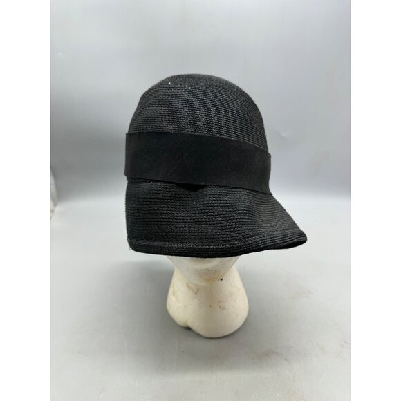 Vintage Stetson 5th Ave John B comp Women' s Black Cloche Hat Blend band READ - Picture 1 of 7